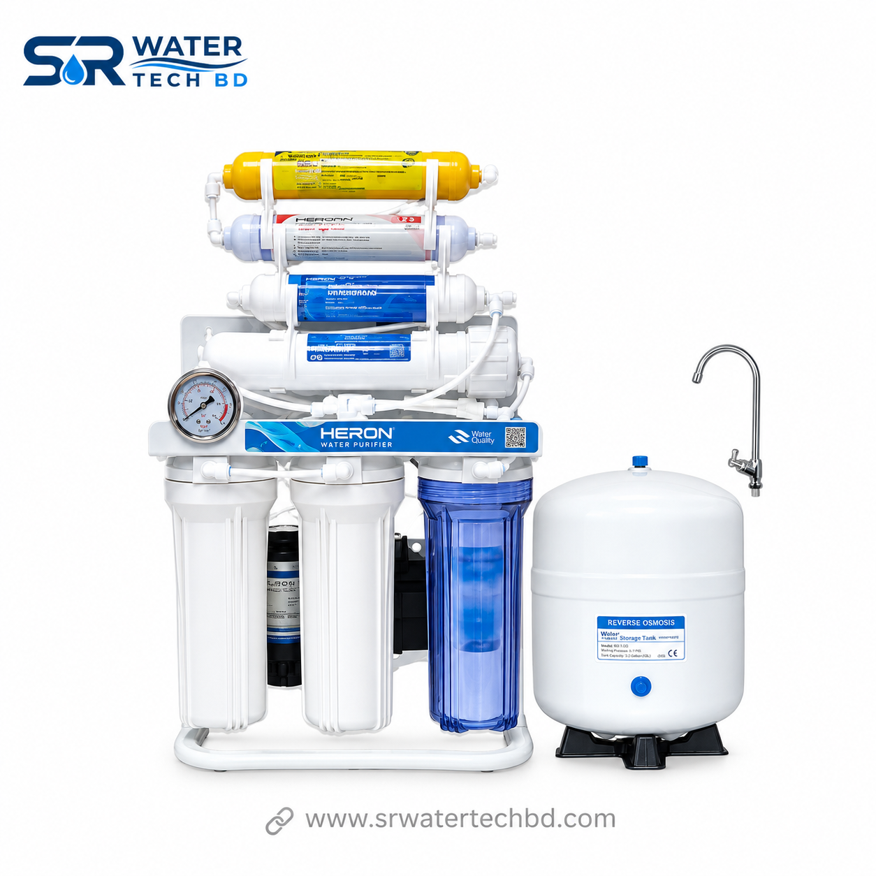Heron Premium 75 GPD 7-Stage Mineral RO Water Purifier